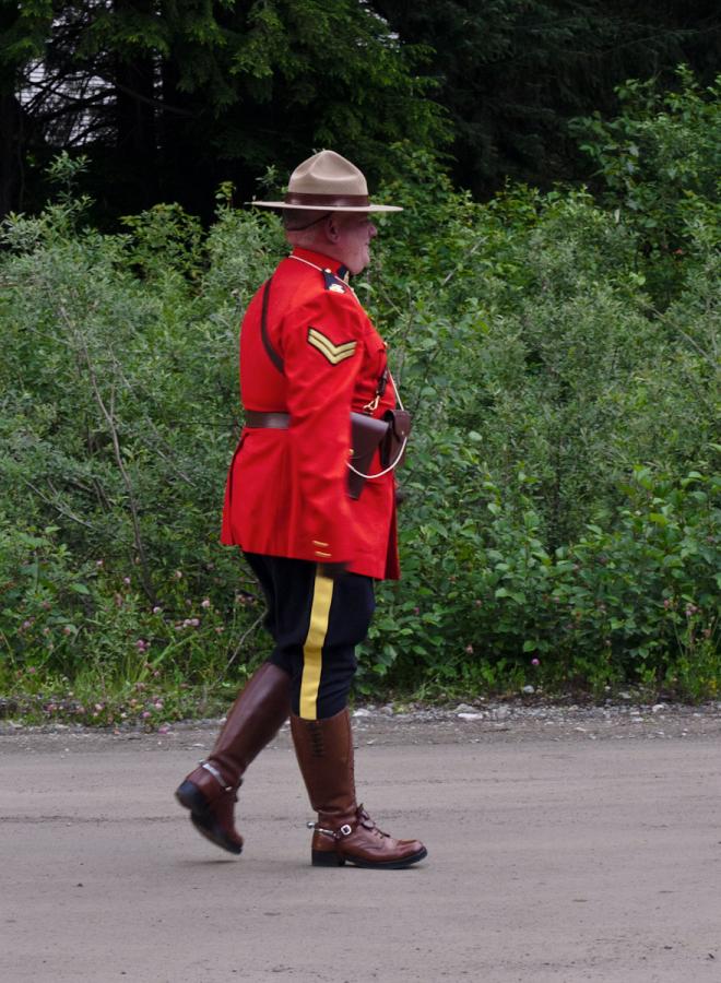 P1010707.jpg - Dudley Do Right assured that all was well while lending an international air to the parade.