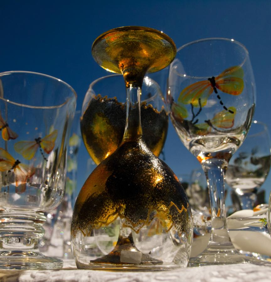 P1010806.jpg - Handpainted stemware on offer from one of the local vendors.