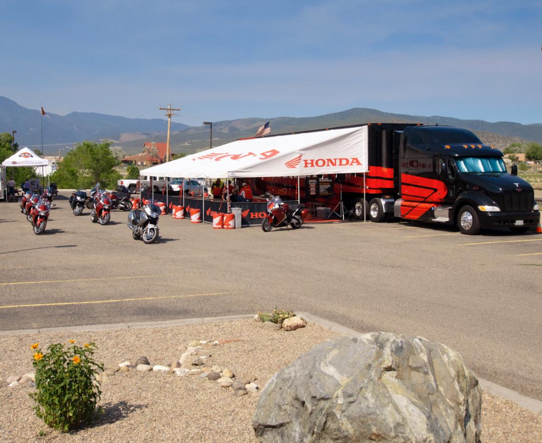 P1010264.jpg - Honda brought a semi full of demo ride bikes, including several new VFR1200's.