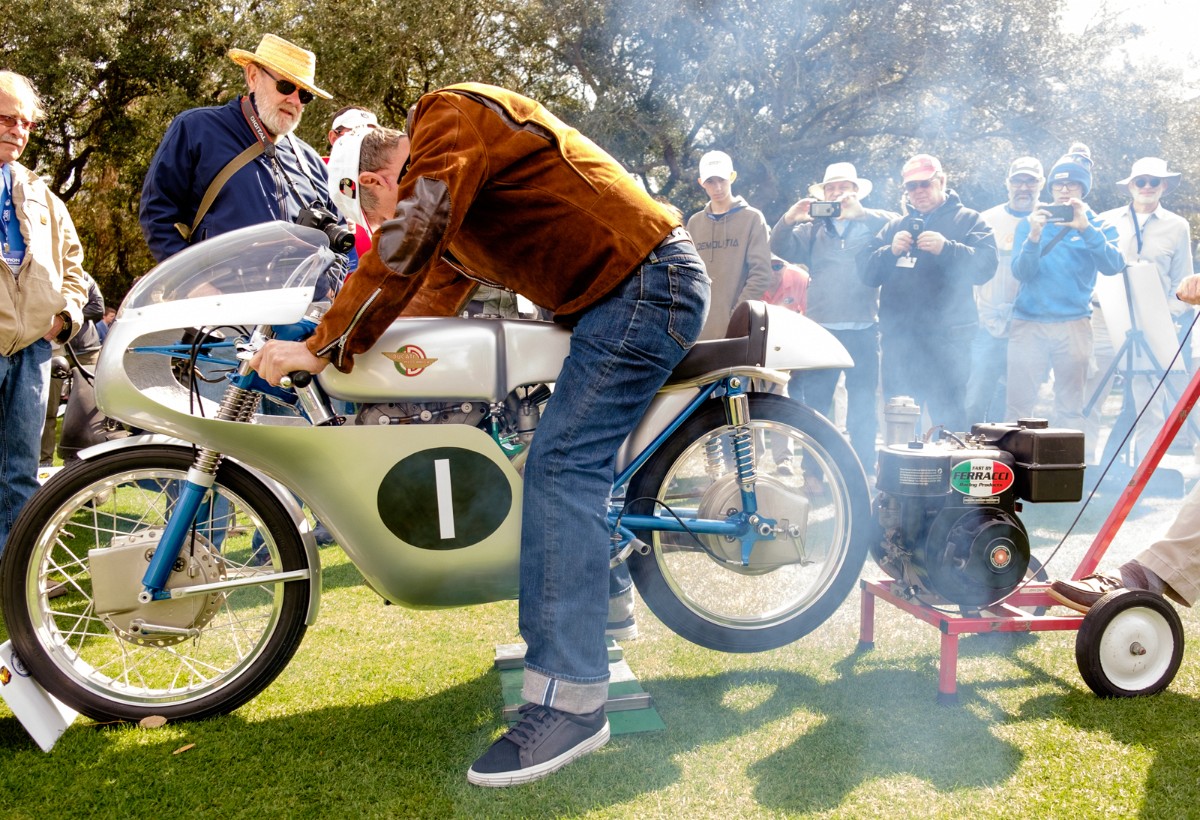 MEGT3748.jpg - FIRING UP THE DUCATI TO PICK UP ITS BEST IN CLASS AWARD.