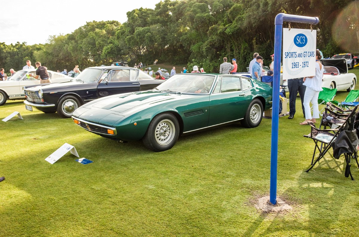 MEGS3275.jpg - Still spectacular after all these years, a 1970 Maserati Ghibli highlights the class.