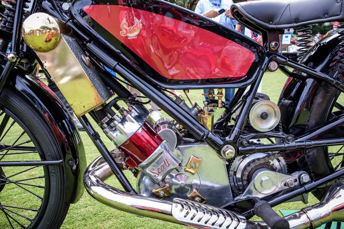 MEGS3325.jpg - The Scott's revolutionary water cooled two cylinder two stroke.