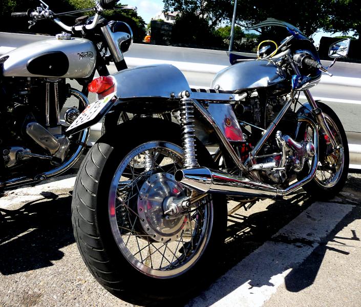 P1010769.JPG - Local Norton based cafe racer, probably the nicest seen all week.