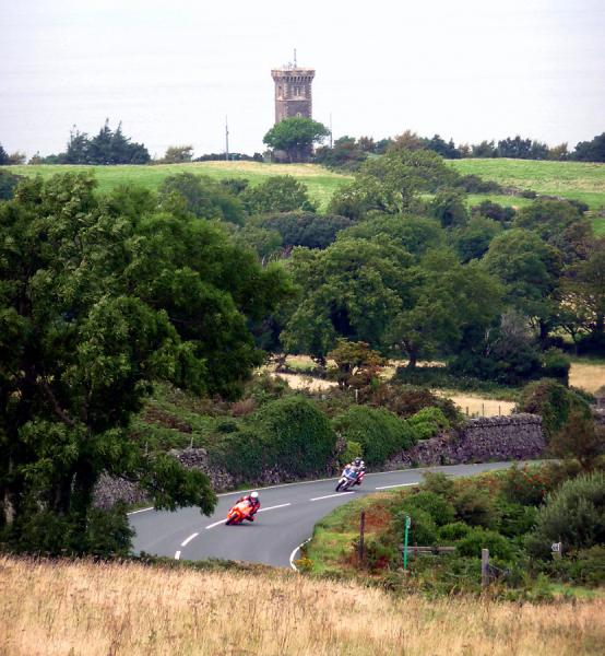 P1020234.JPG - Typical Manx course view. Walls, trees, gorgeous unseen scenery.