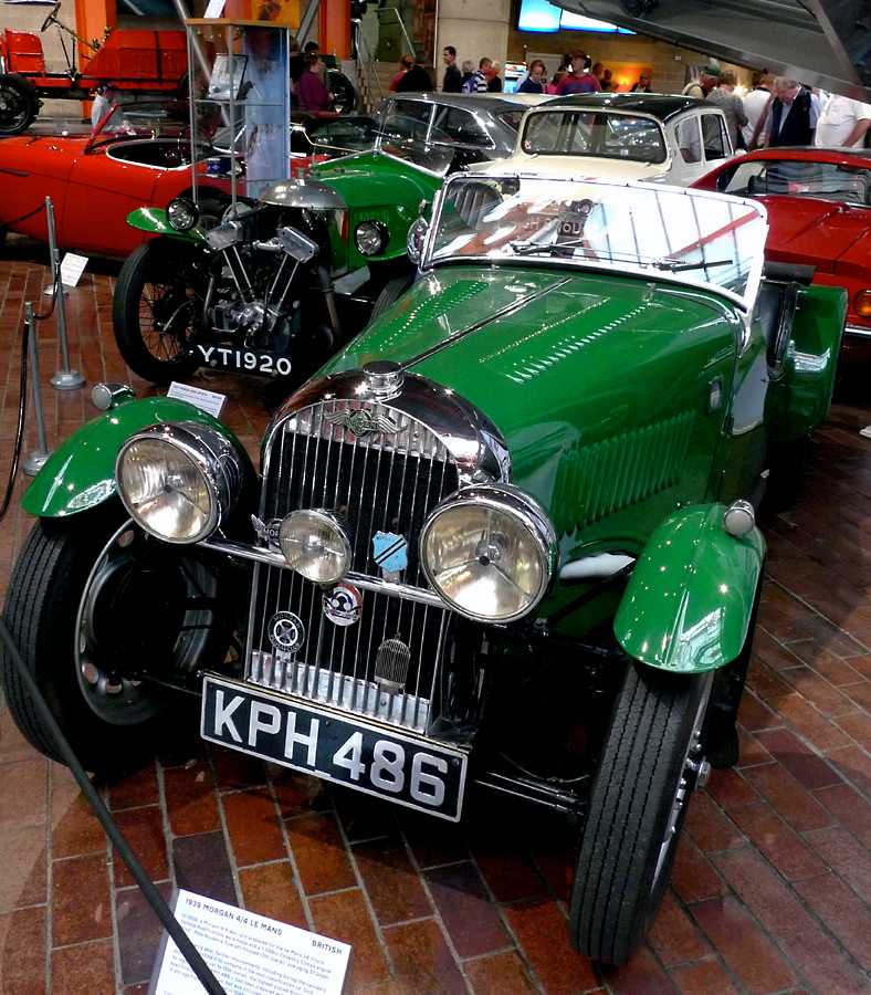 L1010287.JPG - Part of the Morgan exhibit, a "flat rad" and an Aero.