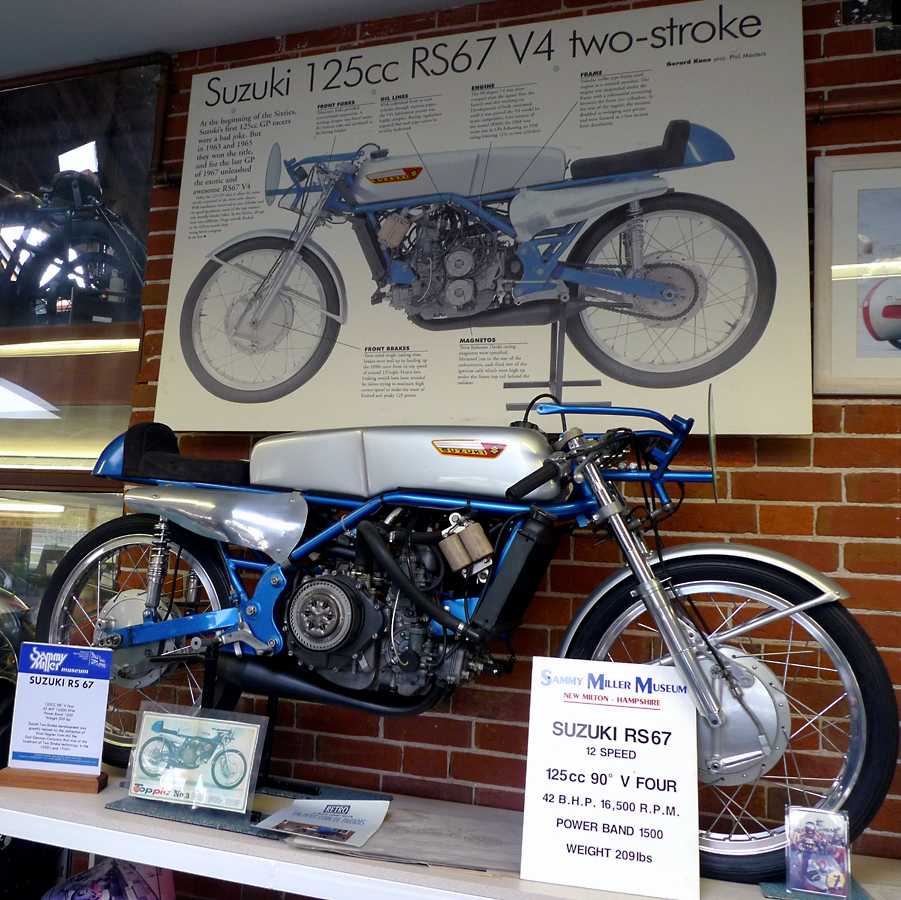 L1010547.JPG - Just look at the specs of this wild little Suzuki. 42 HP from 7.5 inches! Almost 6 HP per cubic inch. That's more than today's MotoGP bikes.