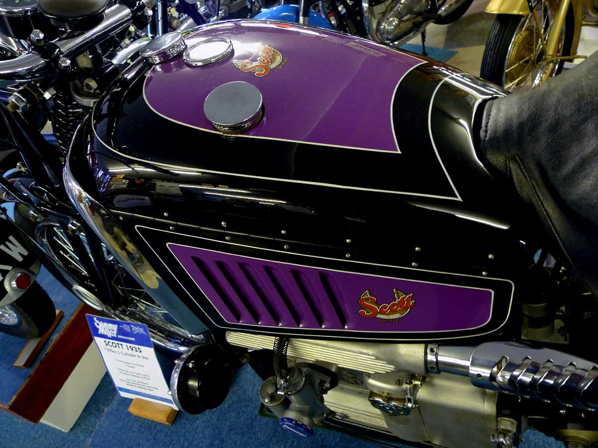 L1010603.JPG - Scott Flying Squirrel. Known as the "yowling two-stroke", Scott's were very high performance motorcycles and a unique design in pre-war Britain.
