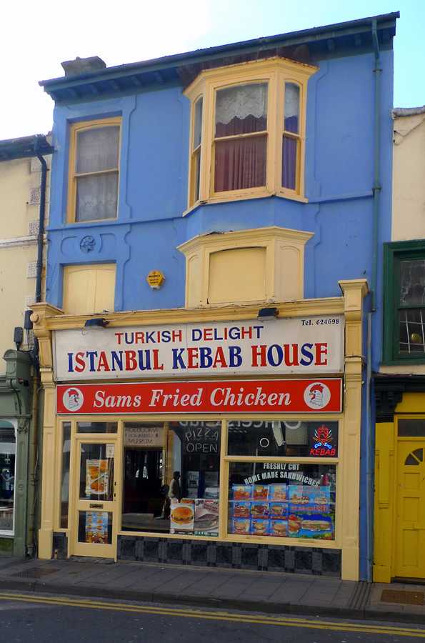 L1010392.JPG - We sell it all: Kebabs, fried chicken, pizza, sandwiches. Fine international dining, Wales-style.